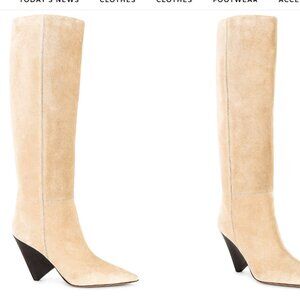 Isabel Marant Lakita Boot in Toffee tan suede knee high heeled leather